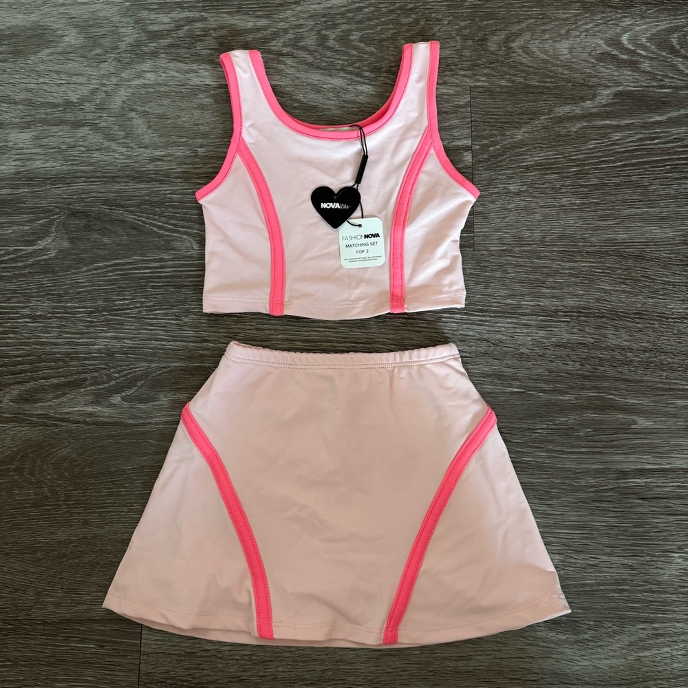 Kids Fashion Nova Pink Swimsuit Set Size 2